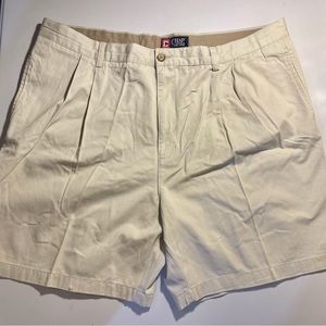 Big Men’s Shorts 42 Chaps Tan Chino Pleated Front Shorts NWOT
